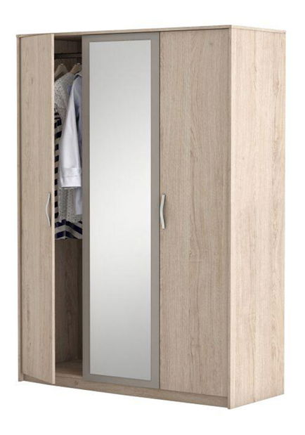 Ormar za garderobu Bihop 3D1Z (hrast arizona + siva)