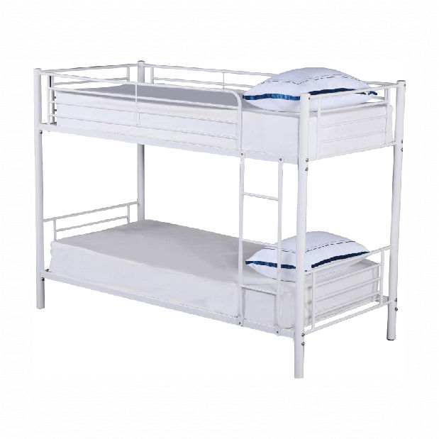 Detská poschodová posteľ 90 cm Kamila (biela) (s roštom)