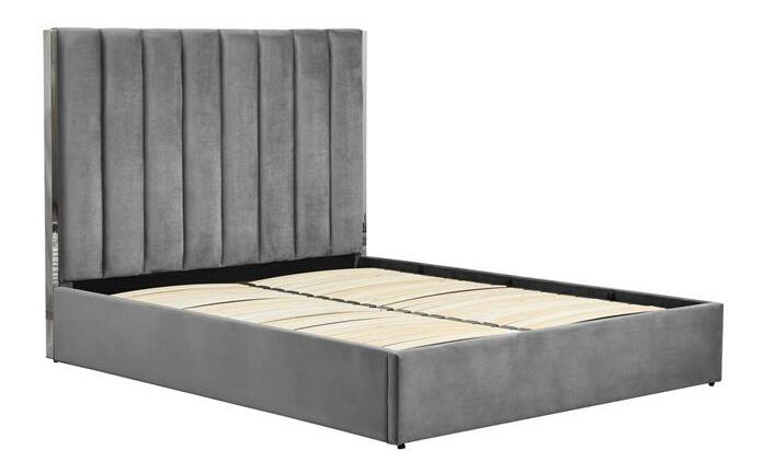 Manželská posteľ 160 cm Palazziosso (s úložným priestorom) (bez matraca) (sivá + strieborná)
