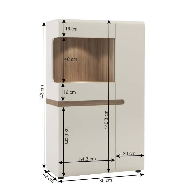 Vitrina Lysander Tip 32 LTV 02/3D 1S