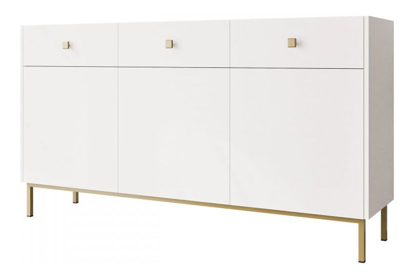 Komoda Probazzo 3D3SZ (biela + zlatá) 