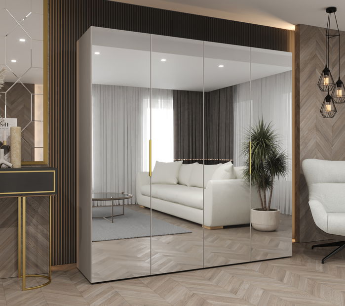 Ruhásszekrény 200 cm Mirabella 3 (kasmír + arany)