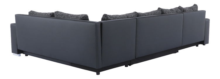 Rohová sedačka U Sergio (čierna + tmavošedá) (P)
