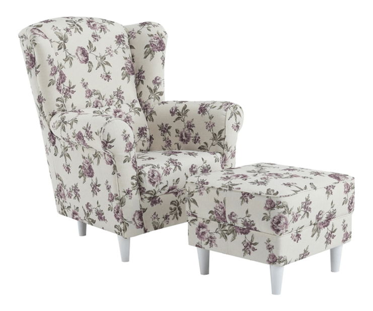 Fotelja s tabureom Aevo (rose 18) 