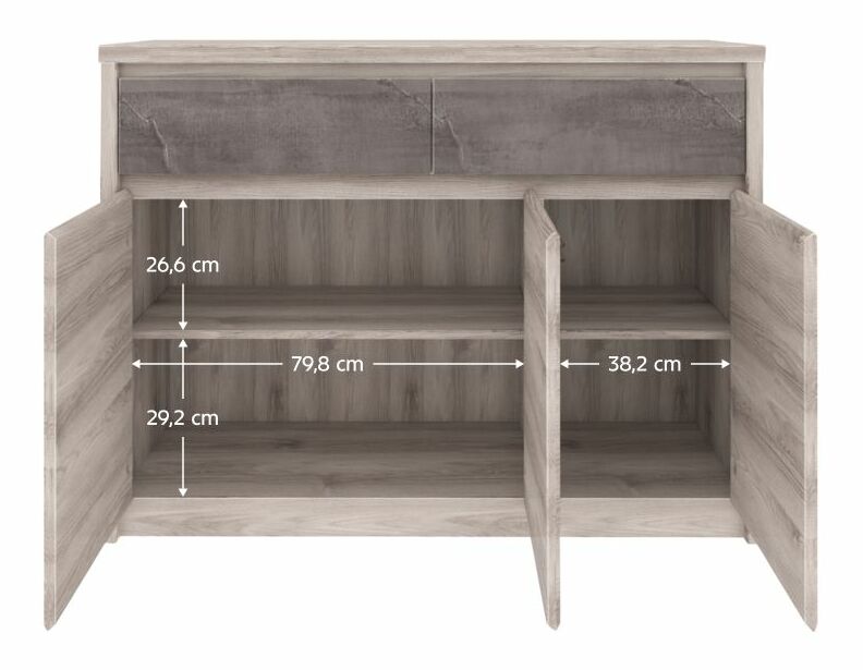 Komoda JESS (gaštan nairobi + onyx)