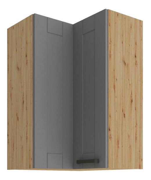 Felső sarok konyhaszekrény Lucid 60x60 GN-90 2F (90°) (korpus: artisan tölgy + front: mdf porszürke)