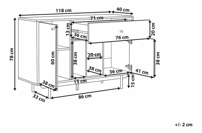 Comodă IMPERA (Stejar + alb)