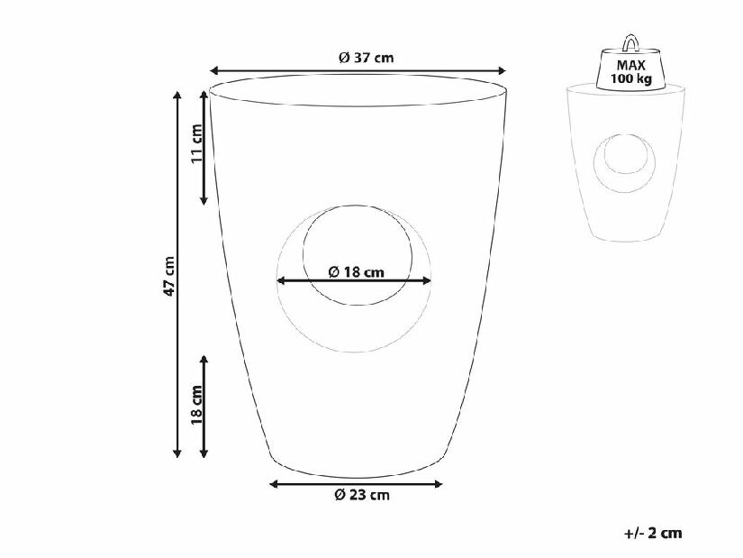 Măsuță laterală de cafea Esther (alb)