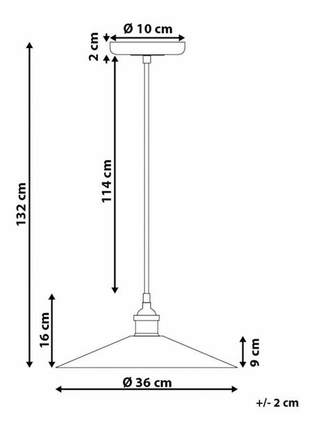 Závesná lampa Pella (medená)