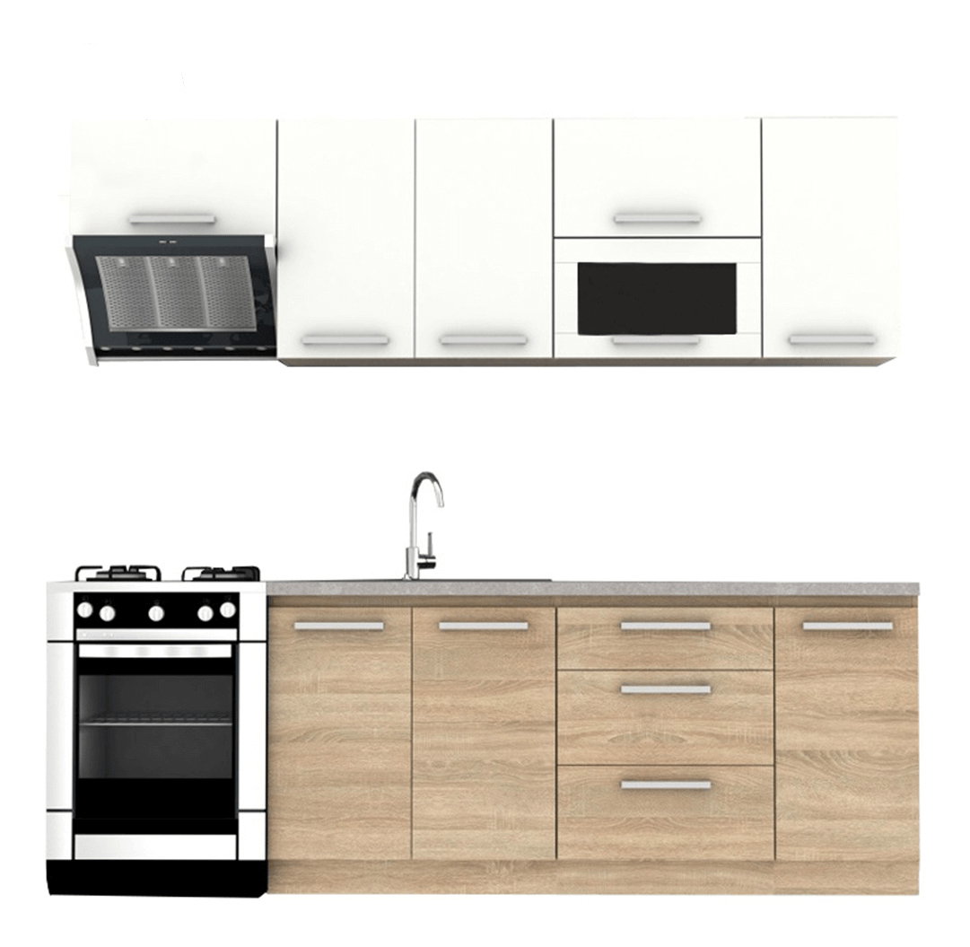 Kuchyňa Noliana 240 cm (dub sonoma + biela)