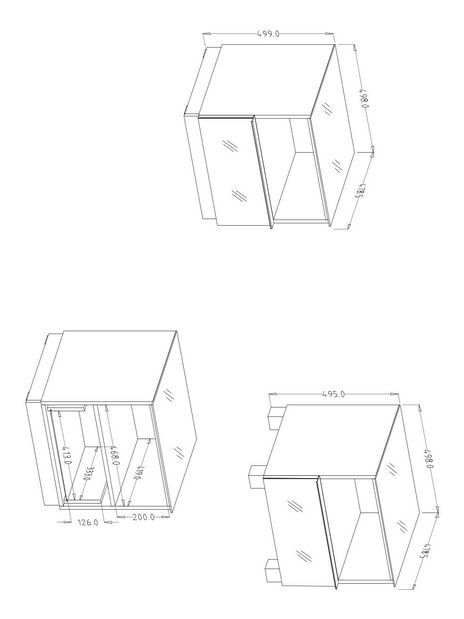 Masă TV suspendată Henry Typ 37 (gri + gri lucios)