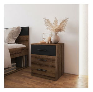 Noćni stolić Benson Tip 22 (hrast monastery + crna) 