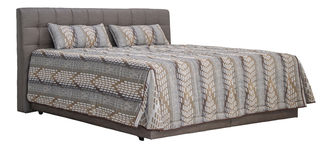 Pat matrimonial 160 cm Monaco (maro închis) (cu saltea și somieră Linda)