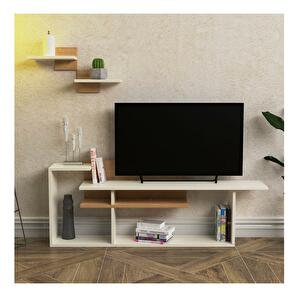 TV asztal Lavave 2 (fehér + tölgy) 