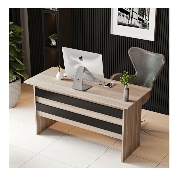 Set mobilier pentru birou Libepi 2 (stejar + negru) 