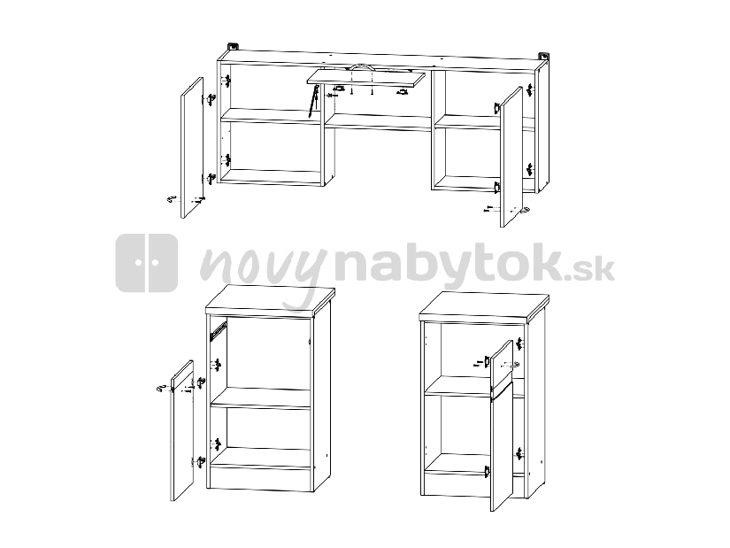 Set de corpuri de bucătărie Julian DG4D1S1K/150 (Wenge + Stejar sonoma)