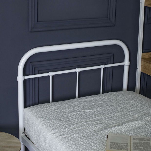 Metalni krevet 90 cm Pavot (bijela) (s podnicom)