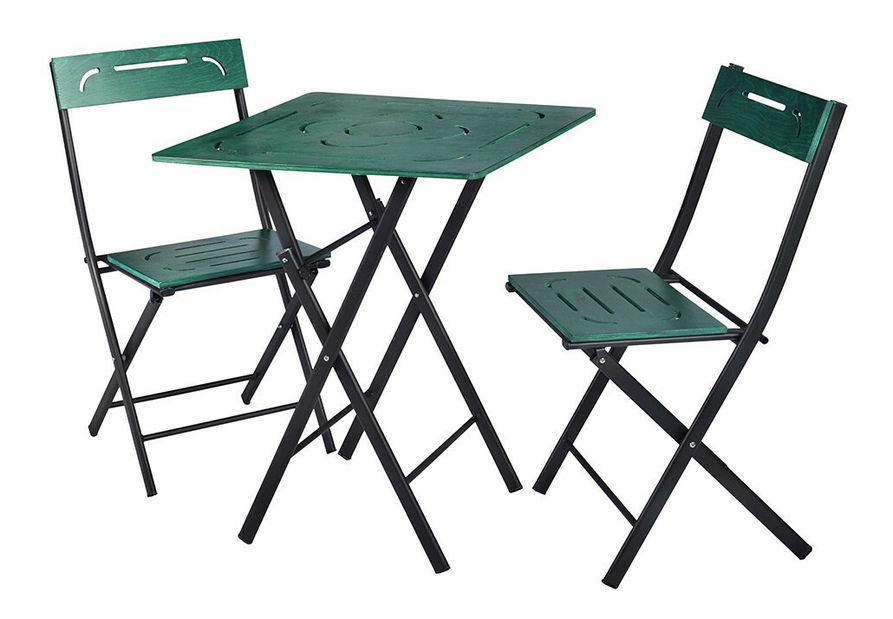 Súprava záhradného stola a stoličiek (3 kusy) Bonita (zelená + čierna)