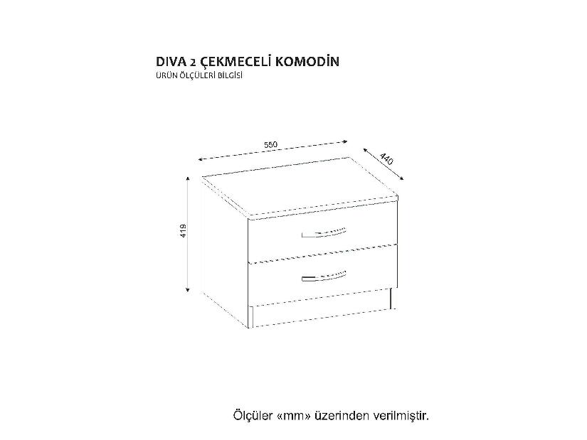 Éjjeliszekrény Ditta 2 (fehér)