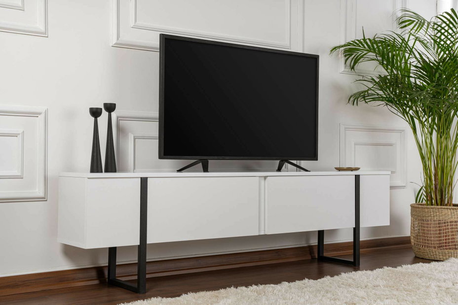 TV stolík/skrinka Sancuty (biela + čierna)