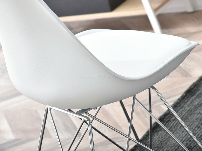 Scaun Large Rod (alb + crom)