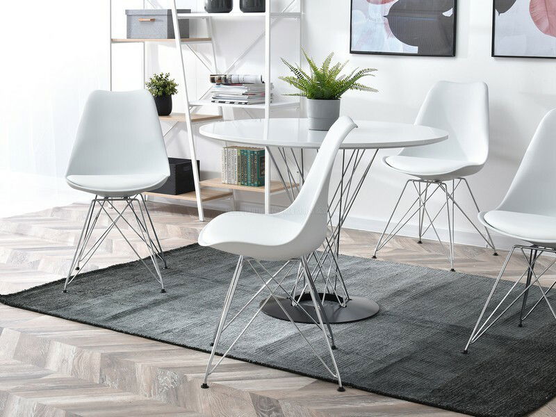 Stolica Large Rod (bijela + krom)