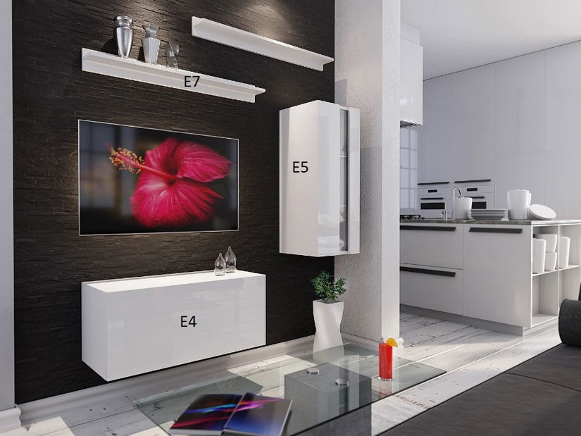 Nappali bútorsor Bemoi fekete + fényes fekete)