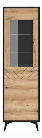 Vitrína Namiro NW54 (čierna + dub evoke) *výpredaj