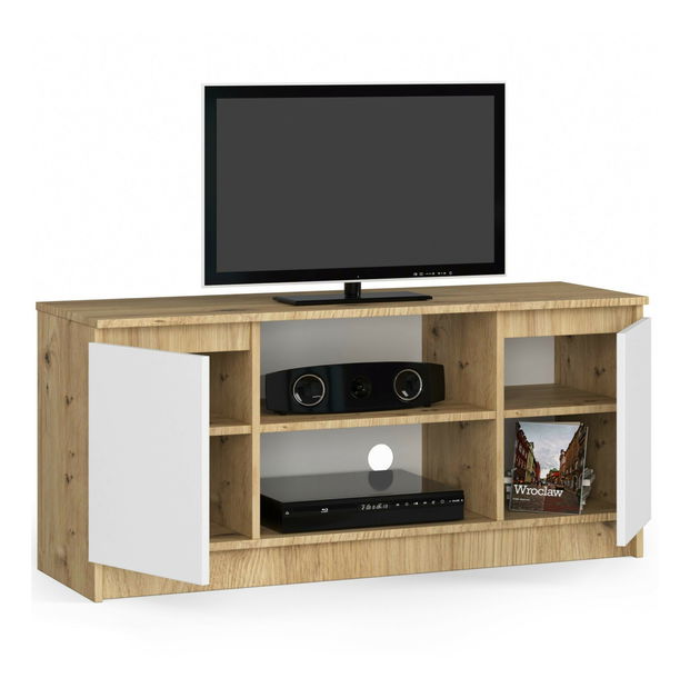 TV asztal Kapono (artisan tölgy + fehér)