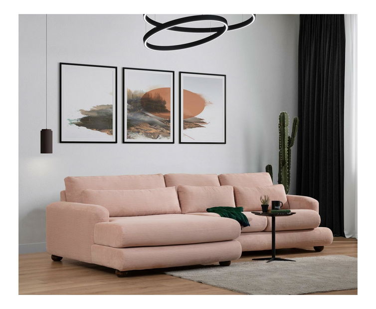 Kutna garnitura Riverolla (L) (ružičasta)