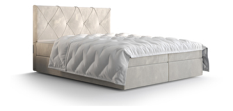 Franciaágy  Boxspring 140 cm Athena (bézs) (matraccal és tárolóhellyel)