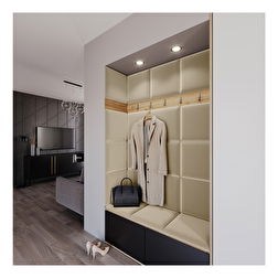 Set 19 čalúnených panelov Quadra 120x160 cm (béžová)