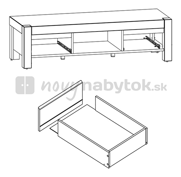 TV stolík/skrinka BRW Agustyn RTV2S