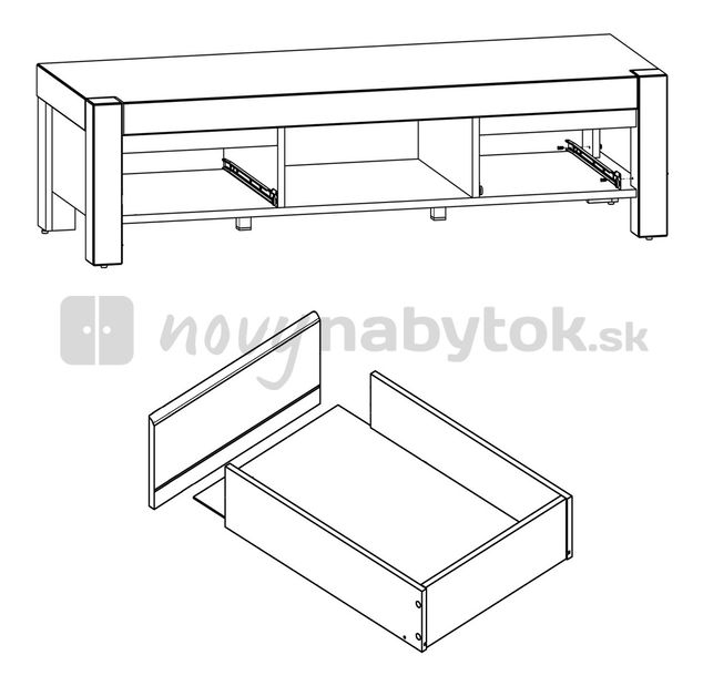 TV stolík/skrinka BRW Agustyn RTV2S
