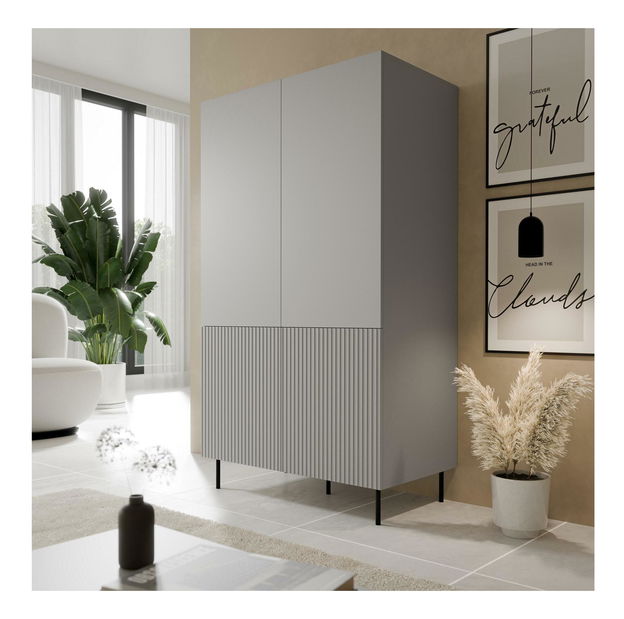 Dulap de haine Asania S1 (gri + negru)