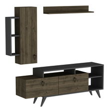 Obývacia stena Kisamo 3 (orech + antracit) 