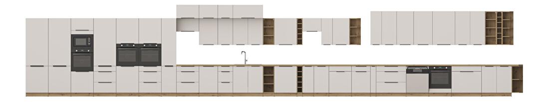 Rohová dolná kuchynská skrinka Sayla 90x90 DN 2F BB (kašmír + dub artisan)