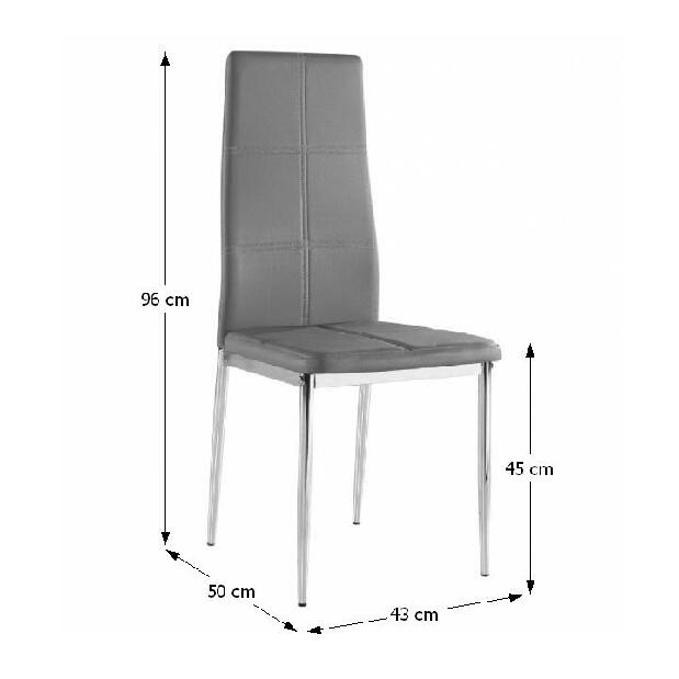 Scaun de sufragerie Lera (Gri închis + Crom)