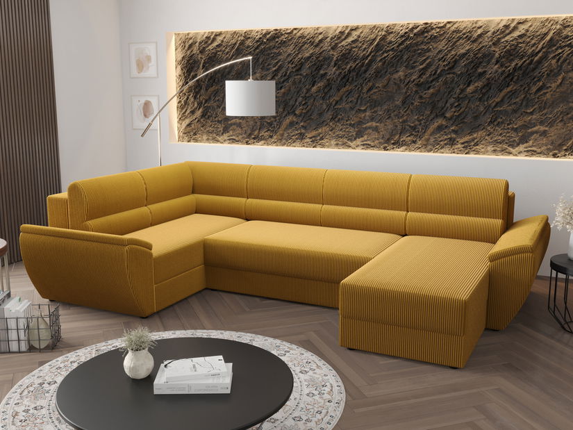 Rohová sedačka v tvare U Radiant Long (žltá) (L)