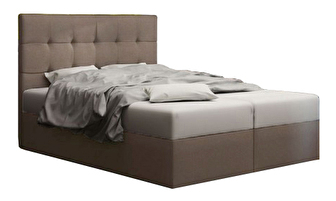 Pat matrimonial Boxspring 180 cm Duel 2 (maro) ( cu saltea și sp. depozitare)