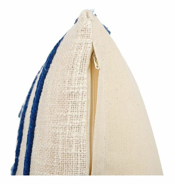 Sada 2 ozdobných vankúšov 45 x 45 cm Pleo (béžová + modrá)