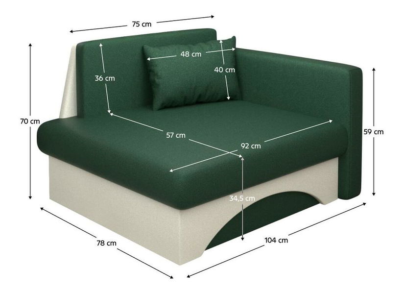 Fotelja Kubosik new (zelena + bež) (D)