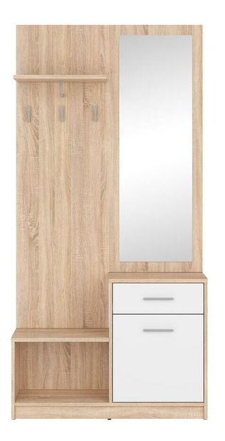 Set mobilier hol Nepo Plus 16 (stejar sonoma + alb) 