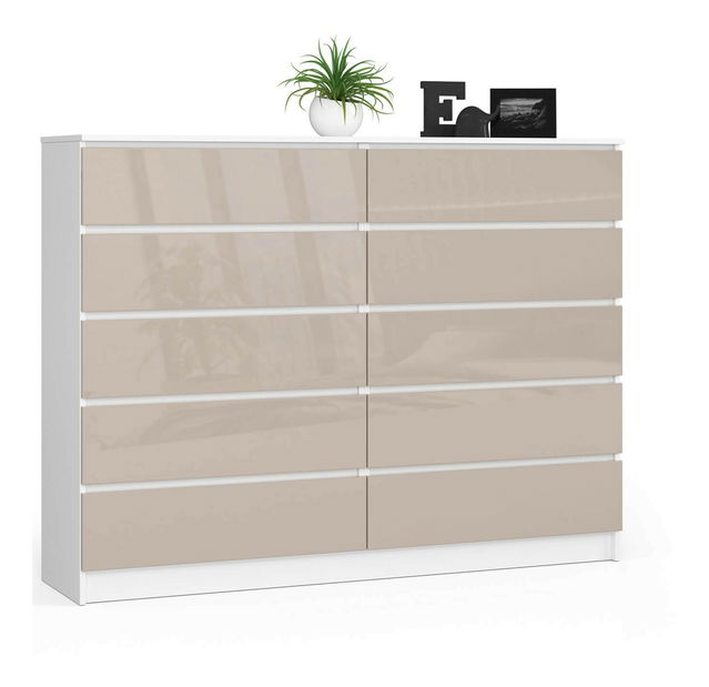 Komoda Kurtinaitis 10SZ (bijela + cappuccino sjaj)