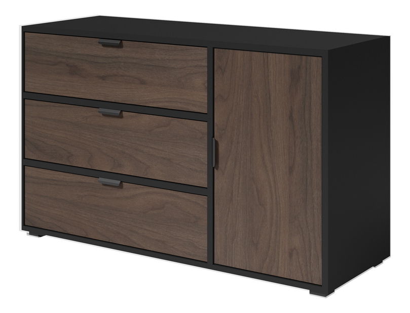Comodă Verania V5 (Negru + nuc)
