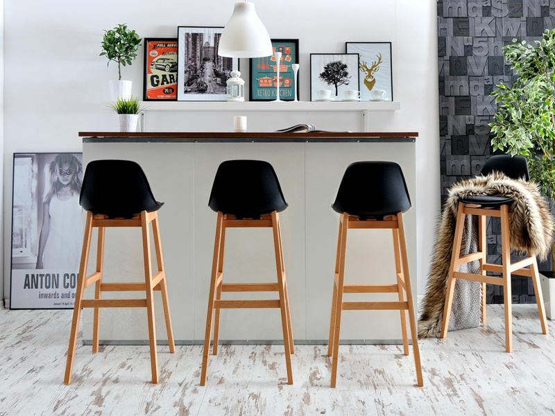 Stolička Evan (čierna + buk)