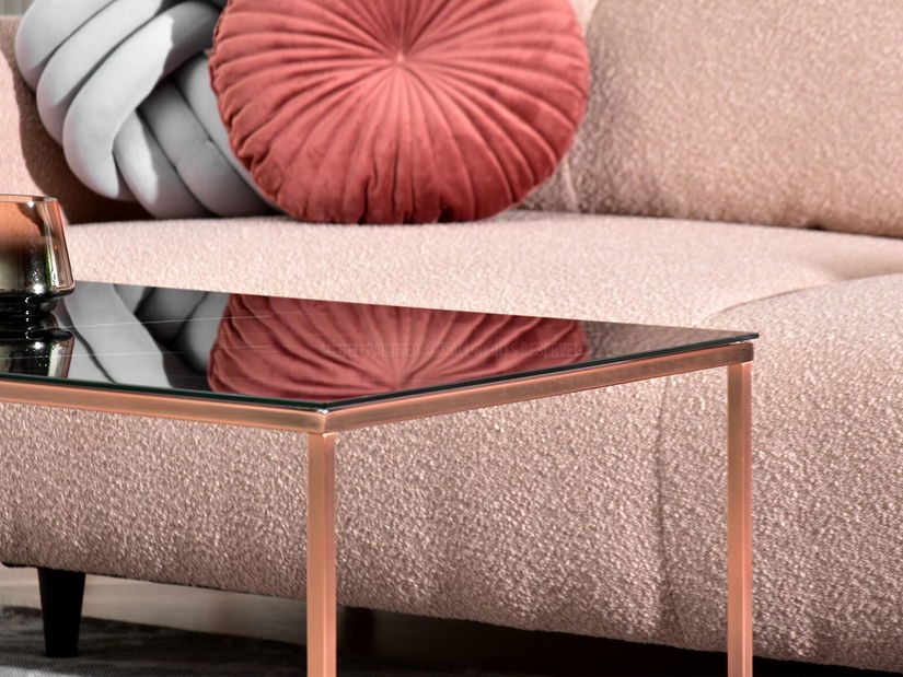 Dohányzóasztal Bella Xl (fekete márvány + réz)