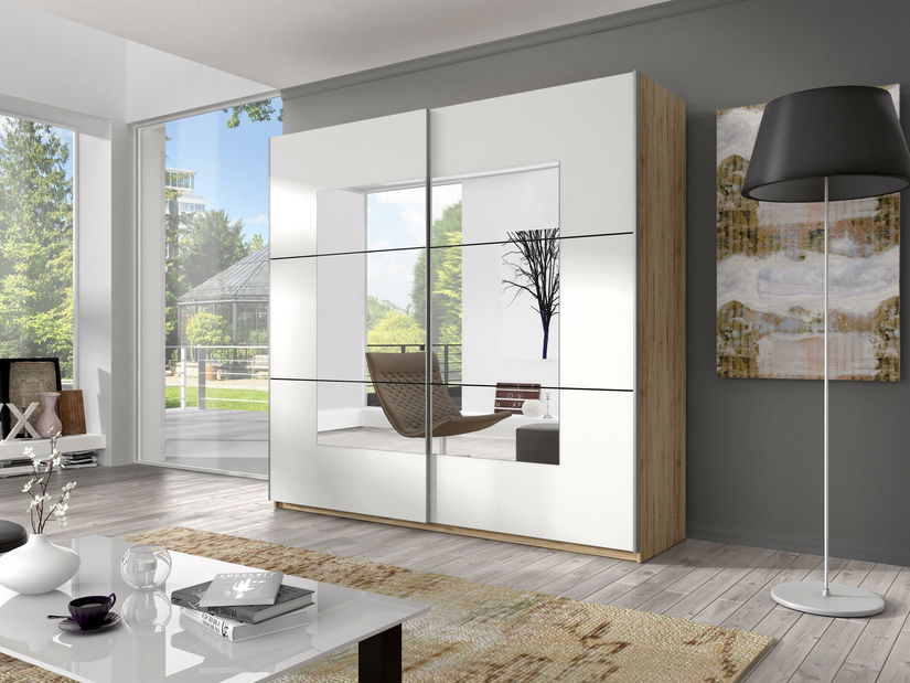 Dulap de haine Benson Typ 58 (san remo deschis + Alb + Oglindă)