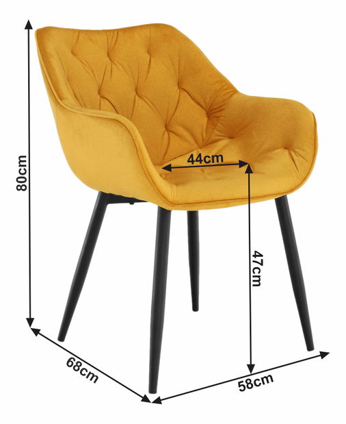 Fotoliu de design Feddy (galben)