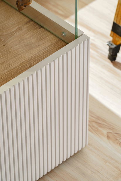 Vitrína Catalis SB (dub vikingský + kašmír) (s osvetlením)